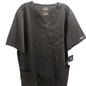 Cherokee Workwear Women's Gray Core Stretch PWTW V-Neck Scrub Top Size M NWT